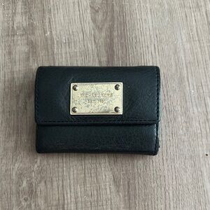 Michael Kors Black Leather Wallet with Gold Logo